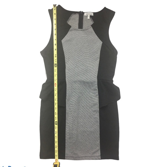 Monteau Women’s Peplum Dress Black and Grey Large - Picture 5 of 5